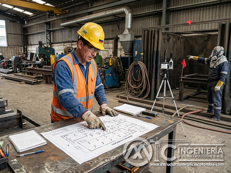 Mapa de puntos de monitoreo en sandblasting industrial en Bogotá, Colombia. Montajes, Ingeniería y Construcción. MIC SAS.