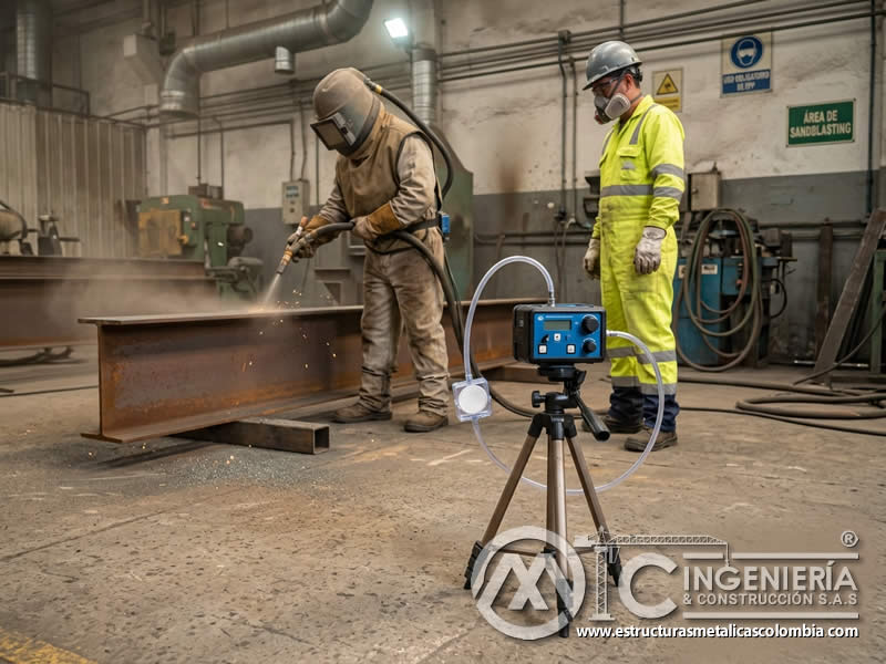 Muestreador de partículas para ambiente de chorro abrasivo en Bogotá, Colombia. Montajes, Ingeniería y Construcción. MIC SAS.