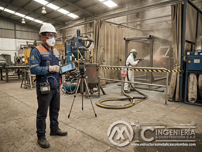 Supervisión ambiental de arenado y calidad del aire en Bogotá, Colombia. Montajes, Ingeniería y Construcción. MIC SAS.