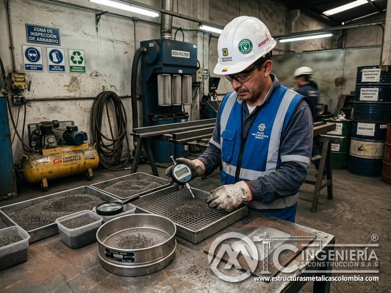 Calidad del abrasivo reciclado para chorro de arena en Bogotá, Colombia. Montajes, Ingeniería y Construcción. MIC SAS. Calidad del abrasivo reciclado para chorro de arena en Bogotá, Colombia. Montajes, Ingeniería y Construcción. MIC SAS.