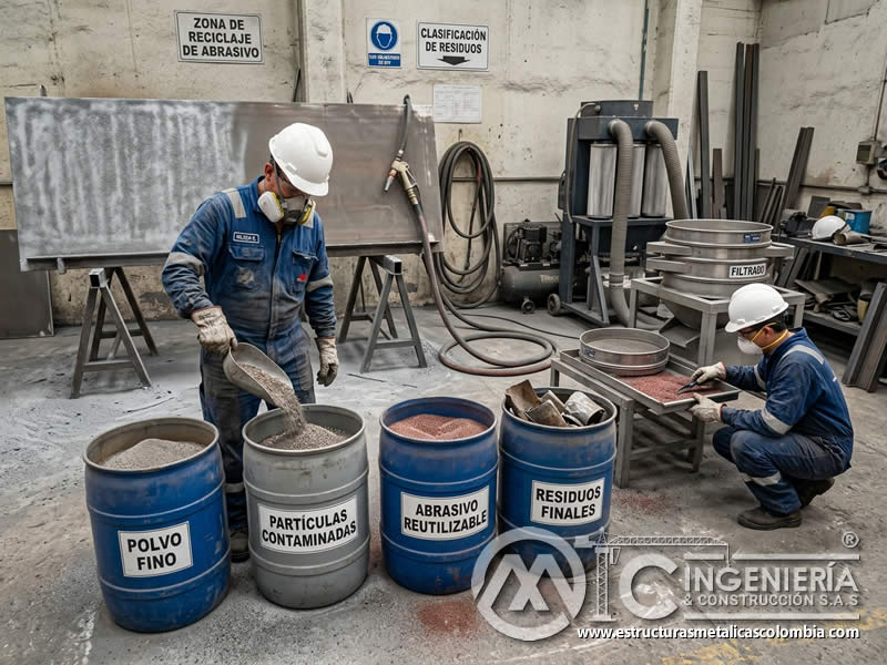 Manejo de residuos del reciclaje de abrasivo de sandblasting en Bogotá, Colombia. Montajes, Ingeniería y Construcción. MIC SAS. Manejo de residuos del reciclaje de abrasivo de sandblasting en Bogotá, Colombia. Montajes, Ingeniería y Construcción. MIC SAS.