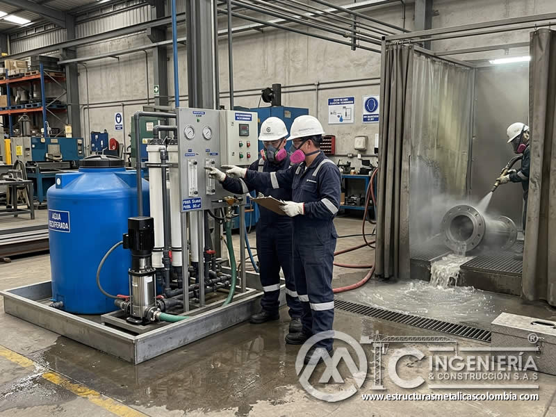 Gestión sostenible del agua en sandblasting industrial en Bogotá, Colombia. Montajes, Ingeniería y Construcción. MIC SAS.