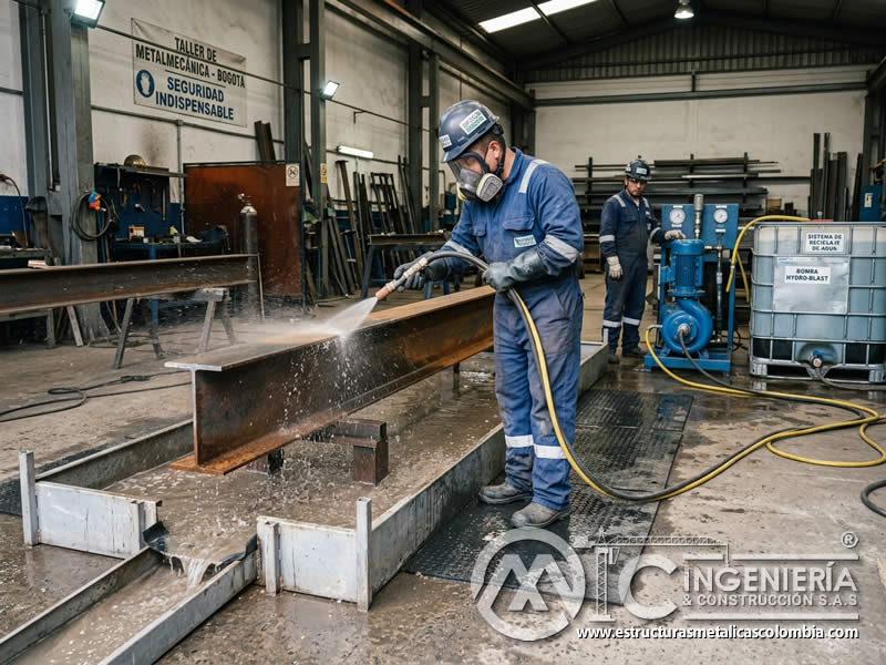 Hidrosandblasting eficiente para reducción de agua en Bogotá, Colombia. Montajes, Ingeniería y Construcción. MIC SAS.