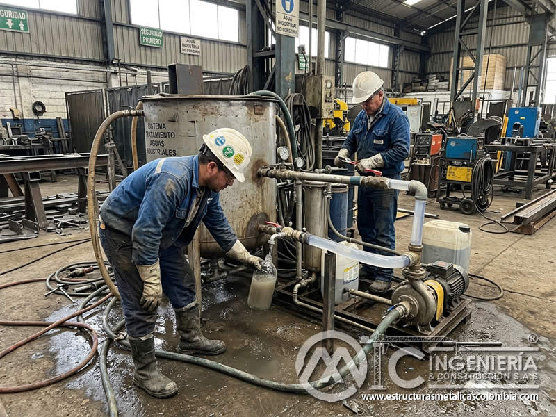 Tratamiento de agua residual de sandblasting húmedo en Bogotá, Colombia. Montajes, Ingeniería y Construcción. MIC SAS.