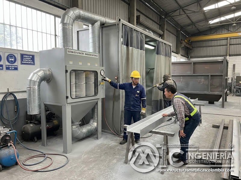 Inversión en recolección de polvo para operación de arenado en Bogotá, Colombia. Montajes, Ingeniería y Construcción. MIC SAS.