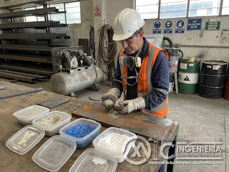 Abrasivos no tóxicos para sandblasting y ambiente seguro en Bogotá, Colombia. Montajes, Ingeniería y Construcción. MIC SAS.
