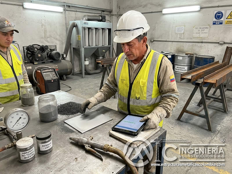 Costo operativo de abrasivo no tóxico en sandblasting en Bogotá, Colombia. Montajes, Ingeniería y Construcción. MIC SAS.
