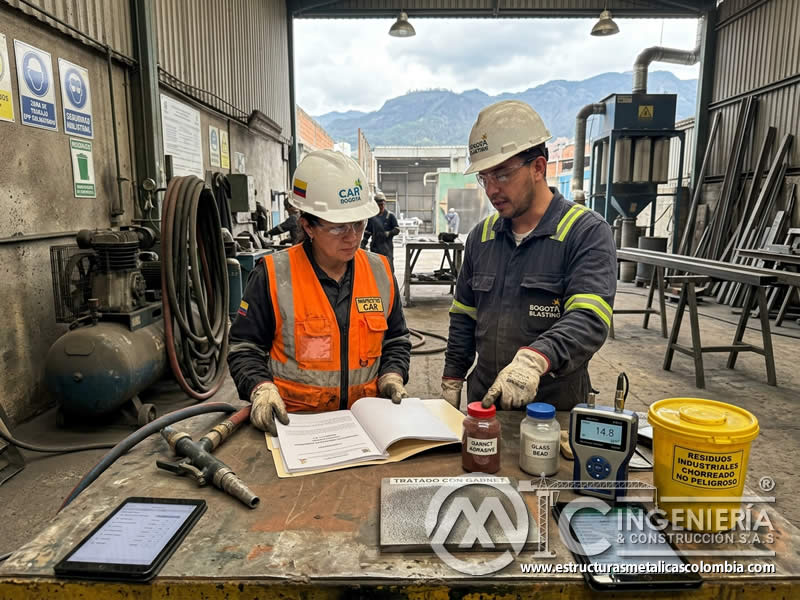 Normativa ambiental sobre abrasivos no tóxicos en sandblasting en Bogotá, Colombia. Montajes, Ingeniería y Construcción. MIC SAS.
