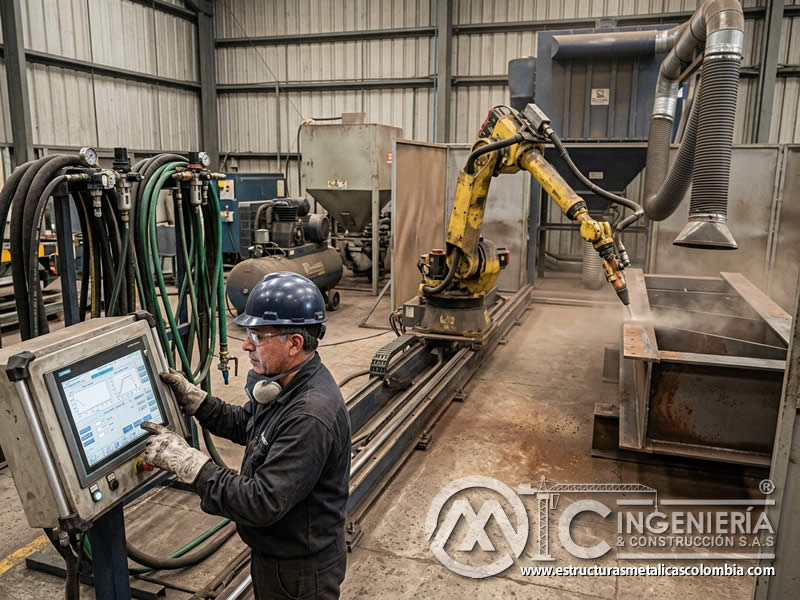 Automatización de chorro abrasivo controlado en Bogotá, Colombia. Montajes, Ingeniería y Construcción. MIC SAS.