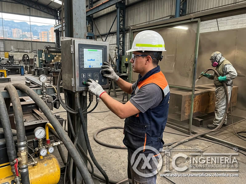 Control digital de parámetros de chorro de arena en Bogotá, Colombia. Montajes, Ingeniería y Construcción. MIC SAS.