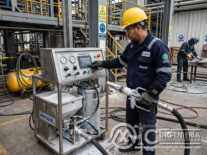 Equipo criogénico avanzado para sandblasting en Bogotá, Colombia. Montajes, Ingeniería y Construcción. MIC SAS.