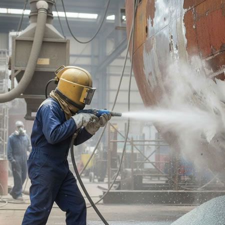 Vidrio triturado reciclado como abrasivo eficiente para limpieza industrial y preparación de superficies en Bogotá, Colombia. Montajes, Ingeniería y Construcción. MIC SAS.