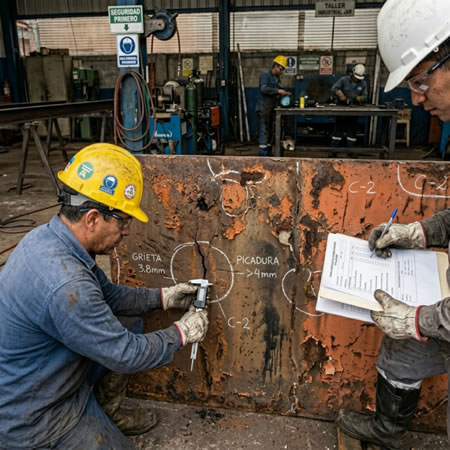 Inspección y corrección de defectos antes del chorro abrasivo para preparar superficies confiables en Bogotá, Colombia. Montajes, Ingeniería y Construcción. MIC SAS.