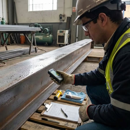Medición ambiental antes de limpieza abrasiva para prevenir burbujas, manchas y mala adherencia en Bogotá, Colombia. Montajes, Ingeniería y Construcción. MIC SAS.