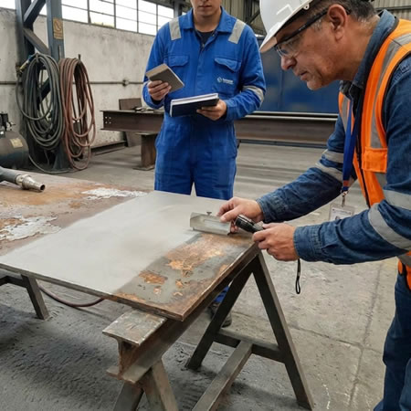 Evaluación previa del resultado abrasivo para evitar daños, retrabajos y fallas de recubrimiento en Bogotá, Colombia. Montajes, Ingeniería y Construcción. MIC SAS.