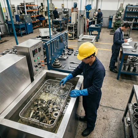 Ultrasonido para remover contaminantes en componentes, cavidades y detalles difíciles de alcanzar en Bogotá, Colombia. Montajes, Ingeniería y Construcción. MIC SAS.