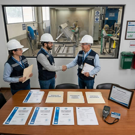 Gestión de requisitos legales para chorro abrasivo con seguridad industrial, ambiente y trazabilidad técnica en Bogotá, Colombia. Montajes, Ingeniería y Construcción. MIC SAS.