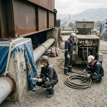 Análisis de contingencias en limpieza abrasiva para prever retrasos, consumo extra de abrasivo y ajustes operativos en Bogotá, Colombia. Montajes, Ingeniería y Construcción. MIC SAS.
