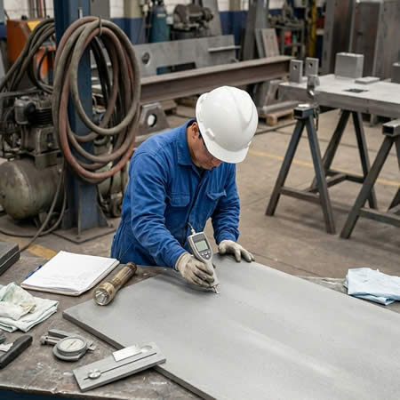 Control de calidad en chorro abrasivo para validar limpieza, perfil de anclaje y acabado superficial en Bogotá, Colombia. Montajes, Ingeniería y Construcción. MIC SAS.