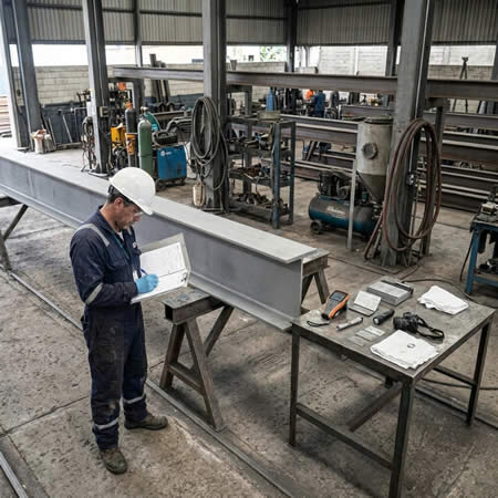 Reportes técnicos de limpieza abrasiva para evidenciar mediciones, fotografías y control del acabado superficial en Bogotá, Colombia. Montajes, Ingeniería y Construcción. MIC SAS.