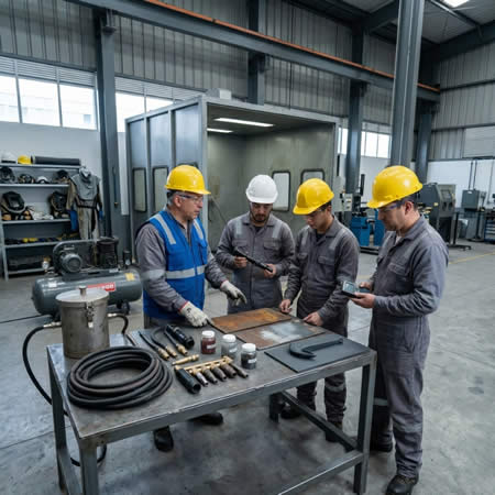 Entrenamiento avanzado en chorro abrasivo para mejorar precisión, rendimiento y preparación de superficies en Bogotá, Colombia. Montajes, Ingeniería y Construcción. MIC SAS.