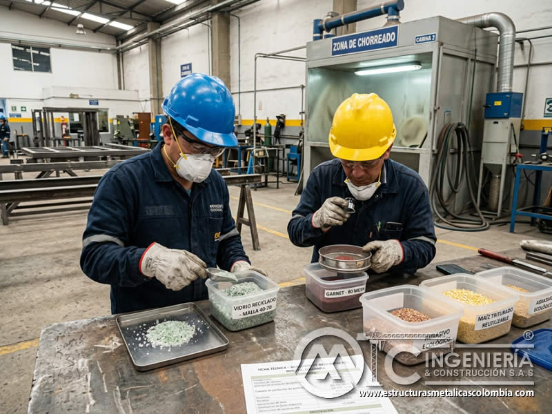 Uso de abrasivos ecológicos en limpieza abrasiva para reducir impacto ambiental en Bogotá, Colombia. Montajes, Ingeniería y Construcción. MIC SAS.