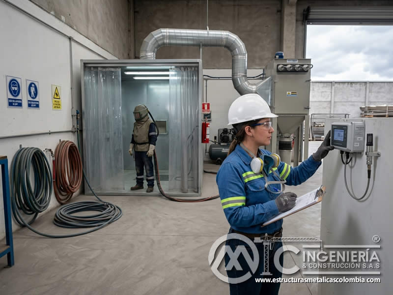 Control ambiental de emisiones de polvo en sandblasting para cumplimiento normativo en Bogotá, Colombia. Montajes, Ingeniería y Construcción. MIC SAS.