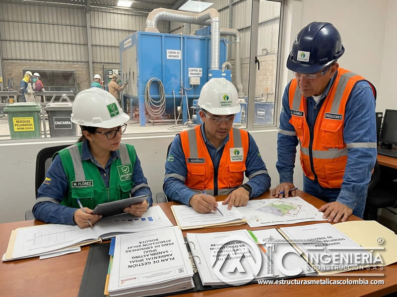 Cumplimiento de normativas locales ambientales en sandblasting y gestión SST en Bogotá, Colombia. Montajes, Ingeniería y Construcción. MIC SAS.