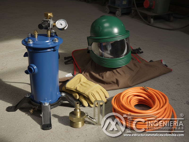 Kit de componentes para operación de chorro de arena con protección en Bogotá, Colombia. Montajes, Ingeniería y Construcción. MIC SAS. Kit de componentes para operación de chorro de arena con protección en Bogotá, Colombia. Montajes, Ingeniería y Construcción. MIC SAS.