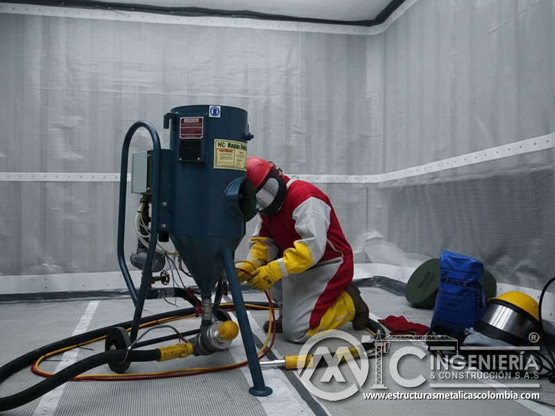 Operario en mantenimiento preventivo de equipo de samblasteo en Bogotá, Colombia. Montajes, Ingeniería y Construcción. MIC SAS. Operario en mantenimiento preventivo de equipo de samblasteo en Bogotá, Colombia. Montajes, Ingeniería y Construcción. MIC SAS.