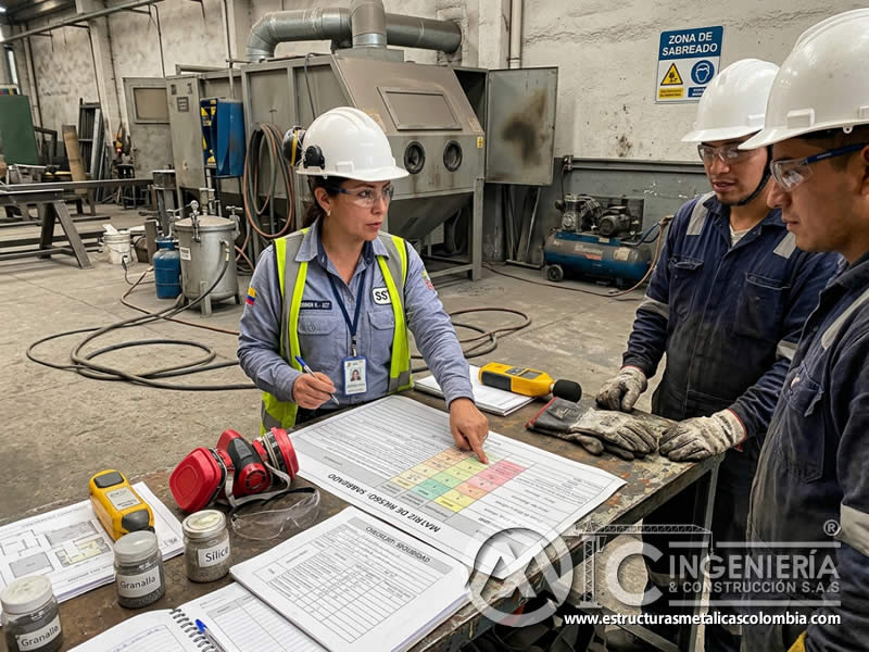 Métodos de evaluación de riesgos en chorro de arena mediante matriz de peligros y controles en Bogotá, Colombia. Montajes, Ingeniería y Construcción. MIC SAS.