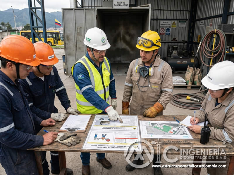 Revisión de procedimientos de chorro abrasivo para ajustar tareas y reducir riesgos en Bogotá, Colombia. Montajes, Ingeniería y Construcción. MIC SAS.