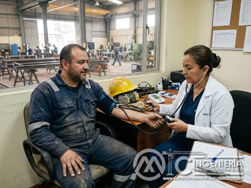 Chequeo periódico de salud ocupacional para personal expuesto a sandblasting en Bogotá, Colombia. Montajes, Ingeniería y Construcción. MIC SAS.
