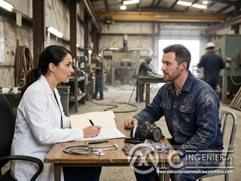 Entrevista médica para identificar antecedentes y riesgos del trabajador en Bogotá, Colombia. Montajes, Ingeniería y Construcción. MIC SAS.