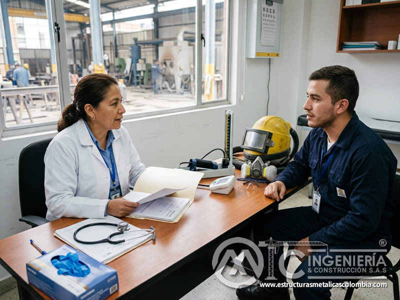Examen médico de ingreso para validar la salud antes de trabajar en sandblasting en Bogotá, Colombia. Montajes, Ingeniería y Construcción. MIC SAS.