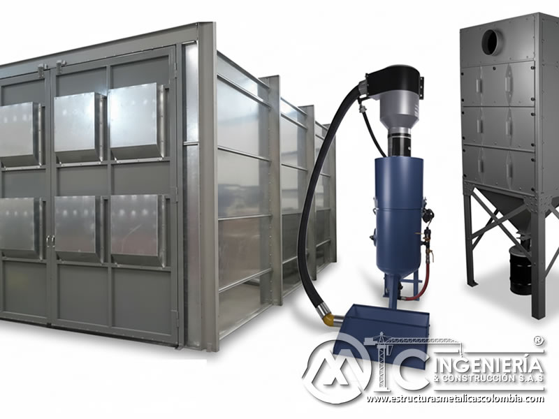 Equipo completo de arenado con ciclón y unidad de filtración en Bogotá, Colombia. Montajes, Ingeniería y Construcción. MIC SAS.