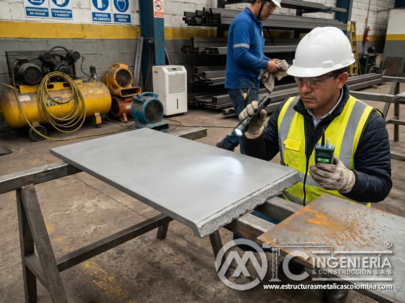 Prevención de óxido en superficie seca después del sandblasting en Bogotá, Colombia. Montajes, Ingeniería y Construcción. MIC SAS.