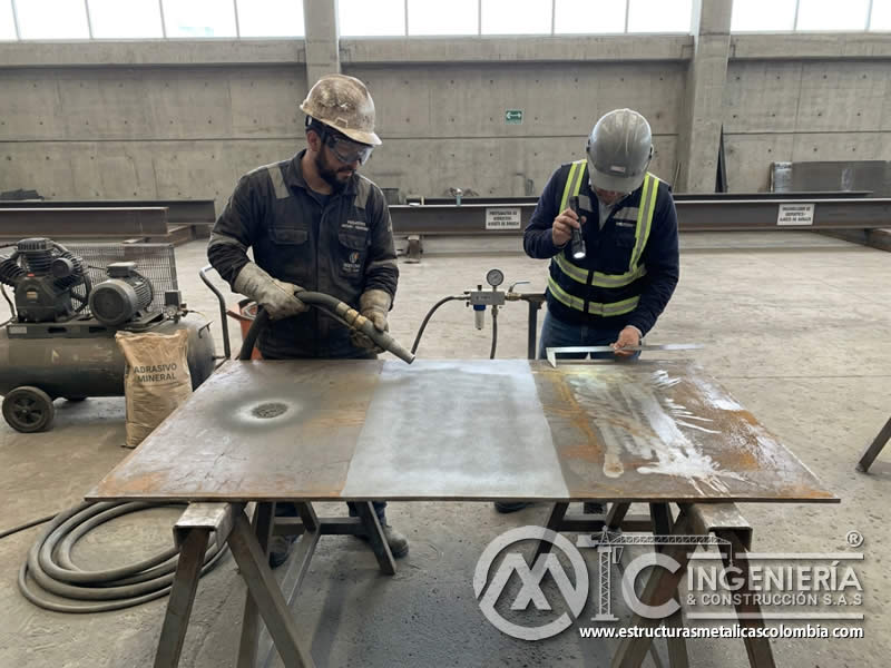 Ángulo de boquilla y patrón de abrasión en sandblasting en Bogotá, Colombia. Montajes, Ingeniería y Construcción. MIC SAS.