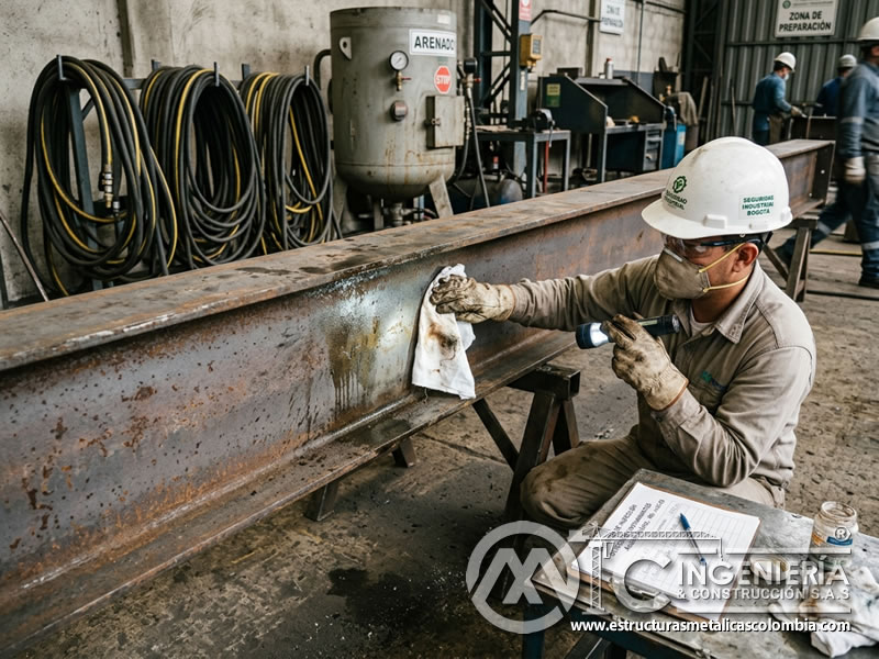 Detección de grasa, aceite, sal y polvo en superficies para chorro de arena en Bogotá, Colombia. Montajes, Ingeniería y Construcción. MIC SAS.