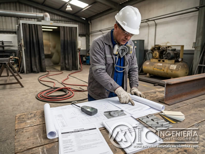 Revisión de requisitos de recubrimiento y especificación técnica para sandblasting en Bogotá, Colombia. Montajes, Ingeniería y Construcción. MIC SAS.
