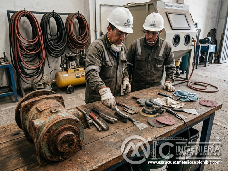 Herramientas mecánicas para preparación inicial antes del chorro de arena en Bogotá, Colombia. Montajes, Ingeniería y Construcción. MIC SAS. Herramientas mecánicas para preparación inicial antes del chorro de arena en Bogotá, Colombia. Montajes, Ingeniería y Construcción. MIC SAS.