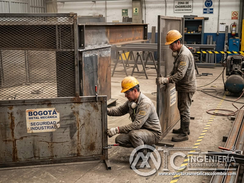 Barreras físicas con paneles para proteger áreas no tratadas en sandblasting en Bogotá, Colombia. Montajes, Ingeniería y Construcción. MIC SAS. Barreras físicas con paneles para proteger áreas no tratadas en sandblasting en Bogotá, Colombia. Montajes, Ingeniería y Construcción. MIC SAS.