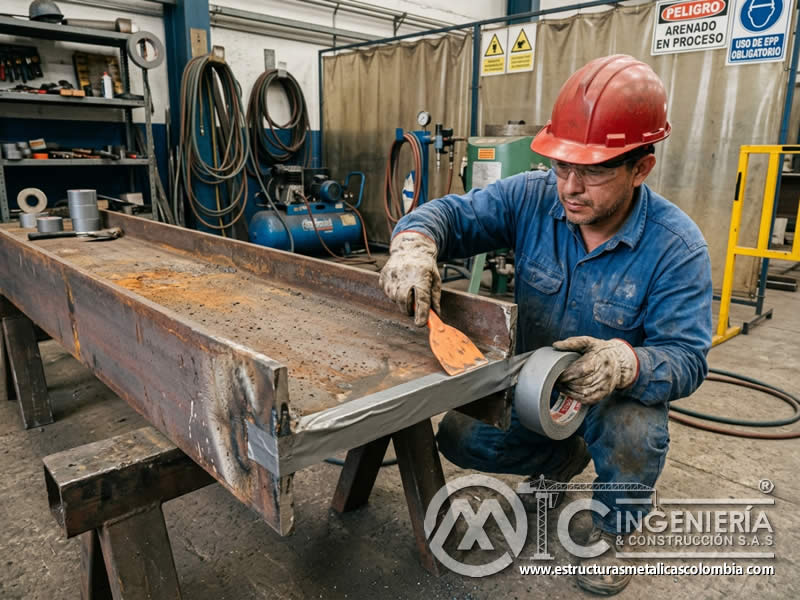 Cintas resistentes para proteger bordes y zonas no tratadas durante sandblasting en Bogotá, Colombia. Montajes, Ingeniería y Construcción. MIC SAS. Cintas resistentes para proteger bordes y zonas no tratadas durante sandblasting en Bogotá, Colombia. Montajes, Ingeniería y Construcción. MIC SAS.