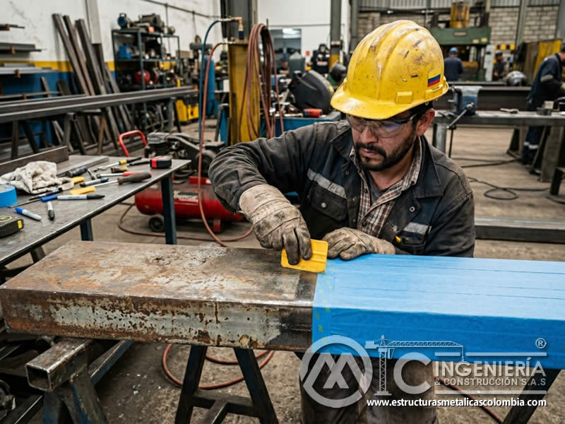 Técnica de enmascarado con bordes precisos para chorro de arena en Bogotá, Colombia. Montajes, Ingeniería y Construcción. MIC SAS. Técnica de enmascarado con bordes precisos para chorro de arena en Bogotá, Colombia. Montajes, Ingeniería y Construcción. MIC SAS.