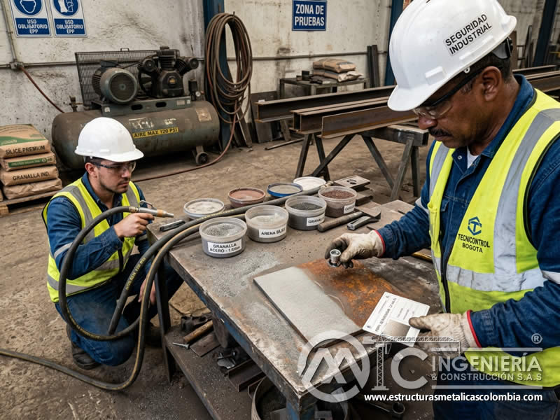 Compatibilidad del abrasivo con superficie para sandblasting en Bogotá, Colombia. Montajes, Ingeniería y Construcción. MIC SAS.