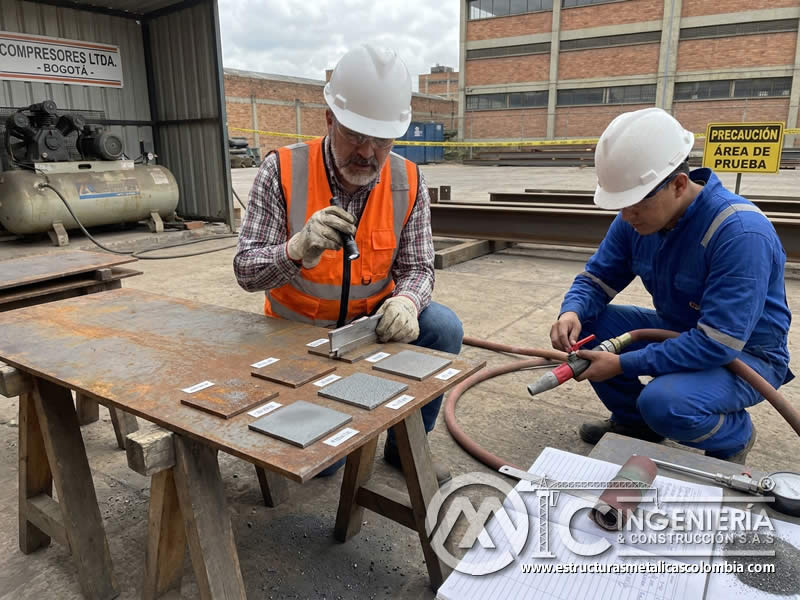 Optimización de preparación con limpieza abrasiva en área de prueba en Bogotá, Colombia. Montajes, Ingeniería y Construcción. MIC SAS.