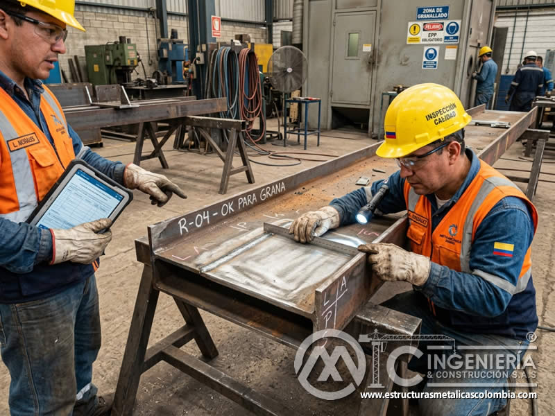 Evaluación de reparación antes del sandblasting con criterios de aceptación en Bogotá, Colombia. Montajes, Ingeniería y Construcción. MIC SAS.