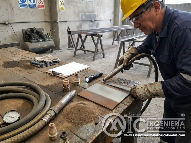 Boquilla recta para sandblasting y acabado uniforme en Bogotá, Colombia. Montajes, Ingeniería y Construcción. MIC SAS.