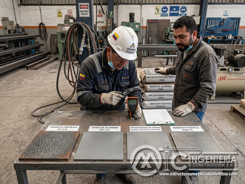 Comparación de abrasivos y resultados de superficie en sandblasting en Bogotá, Colombia. Montajes, Ingeniería y Construcción. MIC SAS. Comparación de abrasivos y resultados de superficie en sandblasting en Bogotá, Colombia. Montajes, Ingeniería y Construcción. MIC SAS.