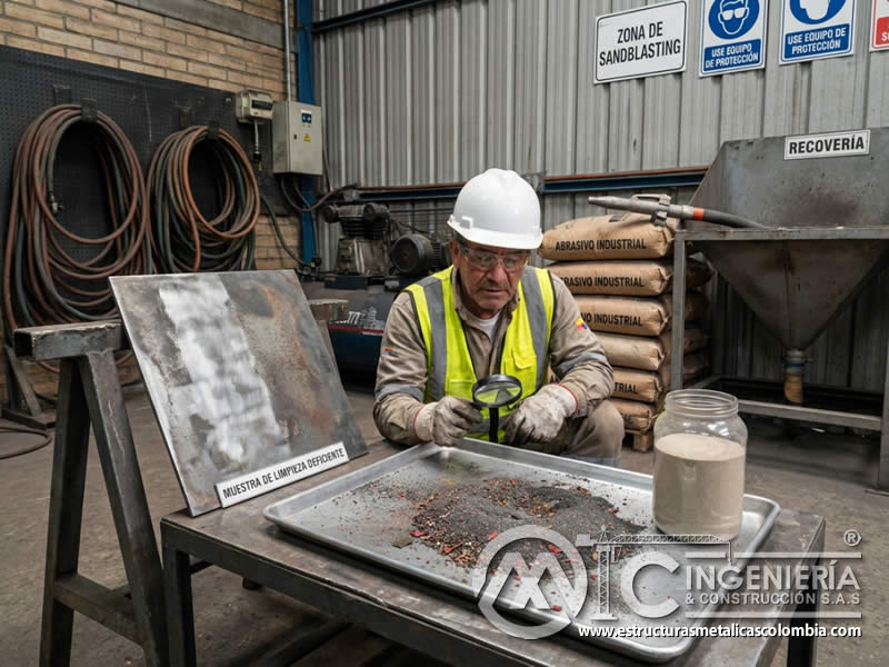 Contaminación del abrasivo y calidad en chorro de arena en Bogotá, Colombia. Montajes, Ingeniería y Construcción. MIC SAS. Contaminación del abrasivo y calidad en chorro de arena en Bogotá, Colombia. Montajes, Ingeniería y Construcción. MIC SAS.